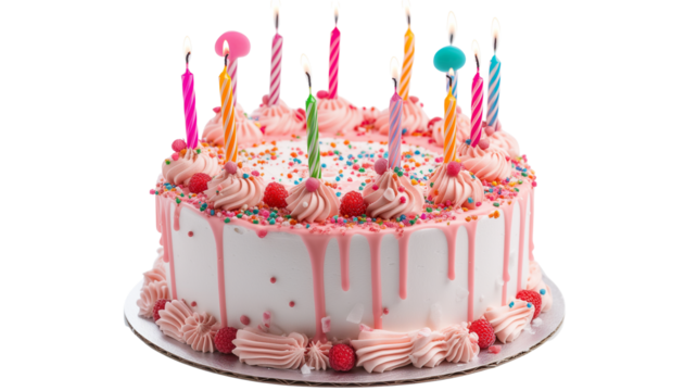Sweet Sixteen Birthday Cake, isolated on transparent Background