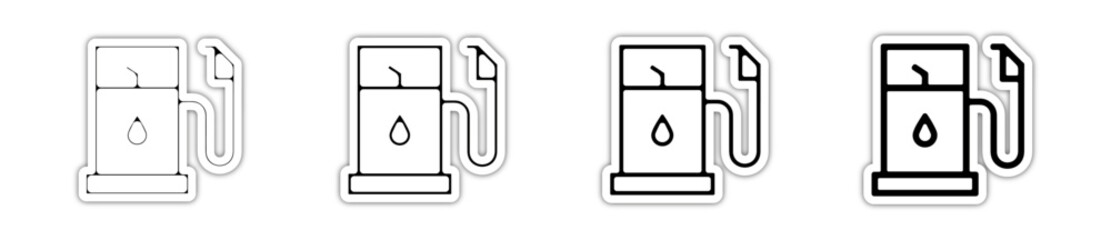 Icones symbole logopompe carburant essence gaz relief - obrazy, fototapety, plakaty