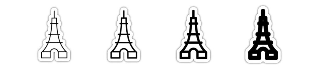 Icones symbole picto tour eiffel paris france relief