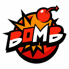 The word BOMB in street art graffiti lettering vector image style on a white background. - obrazy, fototapety, plakaty