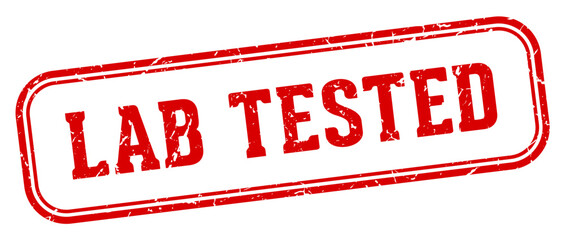 lab tested stamp. lab tested rectangular stamp on white background © BHM
