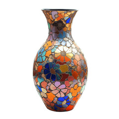 beautiful multi color vase, isolated on transparent background