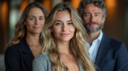 Fototapeta premium Professional Unity Businessmen and Businesswomen Convey Strength in Group Portrait