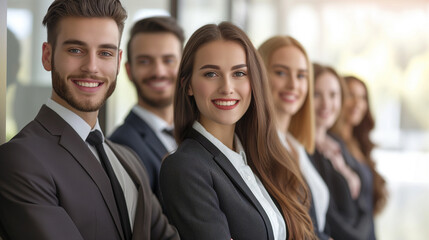 Harmonious Workplace Businesspersons and White Collar Workers Creating a Strong Team Portrait