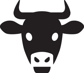 Cow head icon. Cow head silhouette. Farm animal sign.
