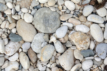 Kiesel an einem Strand