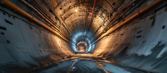 Underground tunnels are used to transport water, gas, and electricity through confined spaces in infrastructure projects using engineering technology.