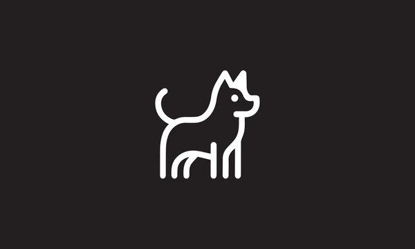 vectorize image of dog and black and white logo of dog