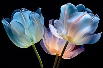 Glass blue tulips
Generation AI