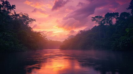Beautiful and stunning majestic landscape of the tropical rainforest