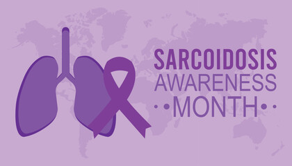 Vector illustration on the theme of Sarcoidosis awareness month observed each year during April banner, Holiday, poster, card and background design.