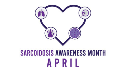 Vector illustration on the theme of Sarcoidosis awareness month observed each year during April banner, Holiday, poster, card and background design.