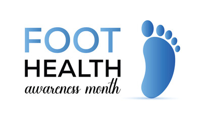 Vector illustration on the theme of Foot health awareness month observed each year during April banner, Holiday, poster, card and background design.
