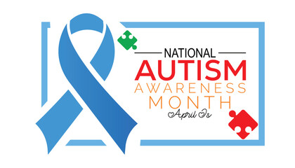 Vector illustration on the theme of National Autism Awareness Month observed each year during April banner, Holiday, poster, card and background design.