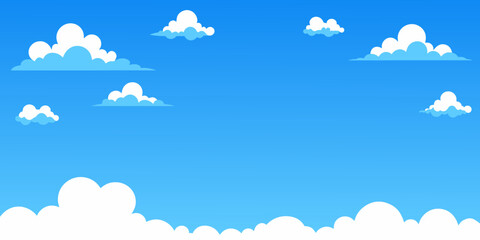 Blue sky with clouds. Vector background.