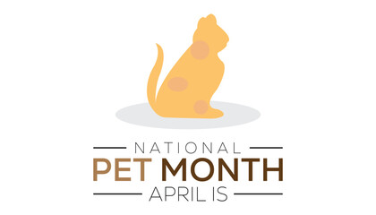 Vector illustration on the theme of National Pet Month observed each year during April banner, Holiday, poster, card and background design.
