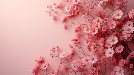 Minimalist backdrop adorned with subtle accents in shades of pink