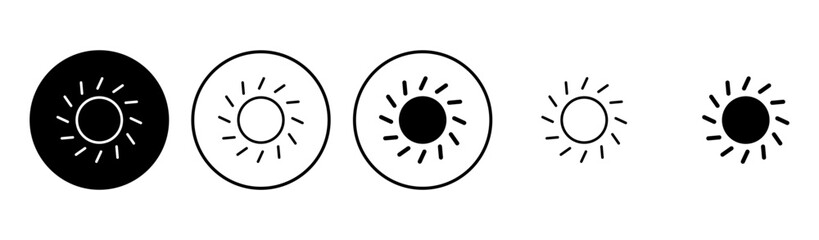 Sun icon set. Brightness Icon vector
