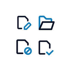 Simple Set of Folders Related Vector Line Icons.

