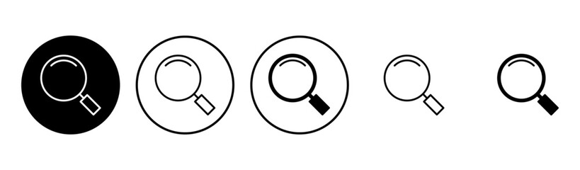 Search icon set. search magnifying glass icon