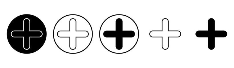 Plus Icon set. Add plus icon