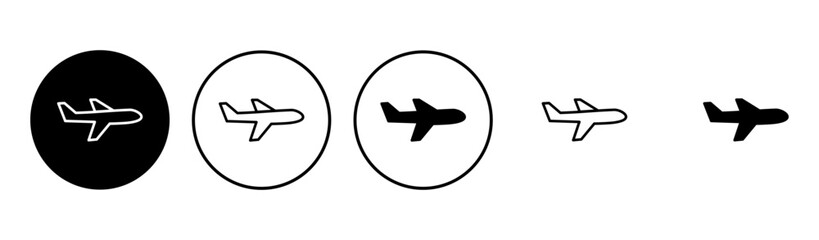 Plane icon set. Airplane icon vector. Flight transport symbol. Travel illustration. Holiday symbol