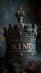 Royal elegance: captivating logo text king design, symbolizing majesty, authority, and regal sophistication, perfect for branding and marketing ventures