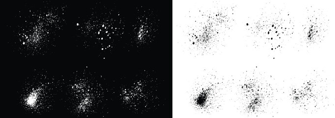 Various collections of vector blood paint and black and white splatter illustration brush line. Paint grunge brush stroke