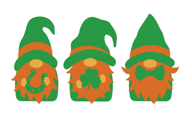 gnomes for St. Patrick's Day. Vector illustration. Flat design