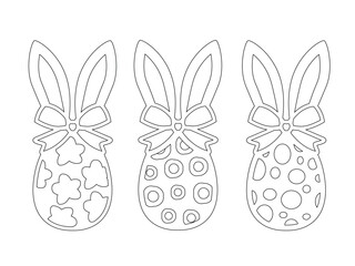 linear drawing for Easter. eggs with ears