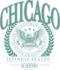 chicago illinois states academia america usa college varcity eagle 