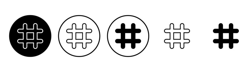 Hashtag icon set. hashtag symbol