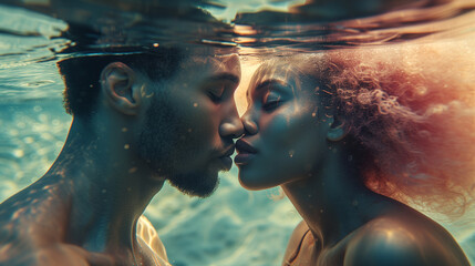 Submersed Serenity Faces Locked Below in a Liquid Embrace