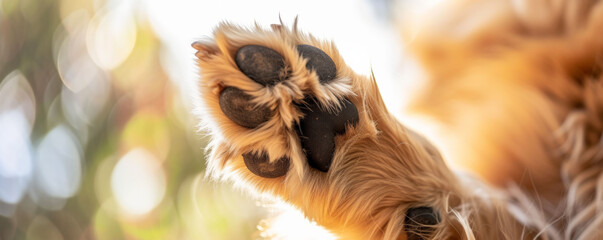 Close-Up of Dogs Paw With Blurry Background
