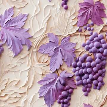 pastel color romantic grapes seamless pattern , classic fruit pattern collection