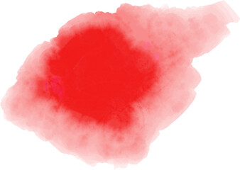 Ein roter Fleck mit Aquarellfarbe gemalt - Designelement mit Farbverlauf, als Überlagerung und für Collagen - obrazy, fototapety, plakaty