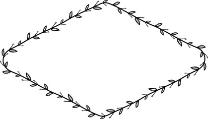 Flower wreath leaf floral border Vintage frame vector Horizontal Frame Rectangle Frame picture frames Branch laurel botanical silhouette black retro badge elements decoration
