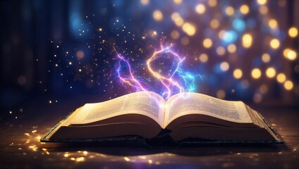 book with magic light