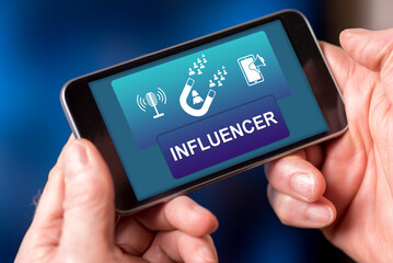Influencer concept on a smartphone
