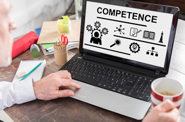 Competence concept on a laptop screen