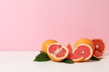 Juicy summer fruit - grapefruit, concept of fresh food