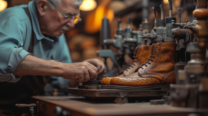 Crafting Tradition Portrait of a Senior Cobbler