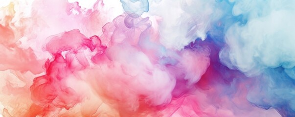 Colorful Smoke Mixture on White Background