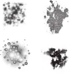 Set of black splatters and stains. Drop of ink. Vector illustration isolated on white background.