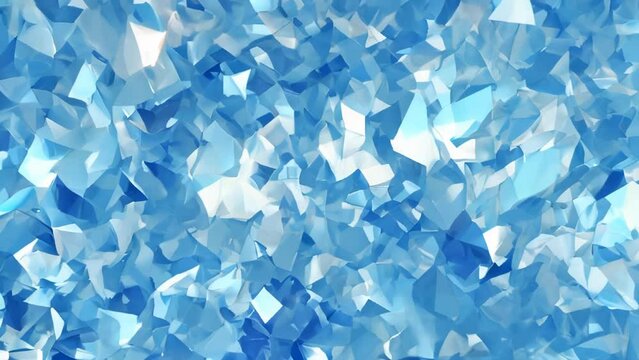 Polygonal pattern composed of various tones of blue. Each shape is randomly arranged, creating a visual effect that evokes ice crystals and a sense of coldness.
