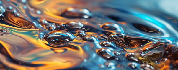 Close Up View of Blue and Yellow Liquid