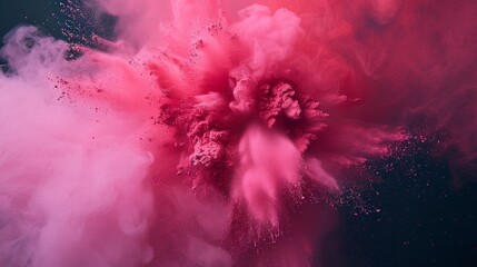 Red and Pink Powder Explosion in the Air