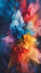 Obraz na płótnie Canvas Multicolored Cloud of Smoke in the Sky
