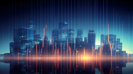 Obraz premium Stock market abstract background, economic and infographic concept