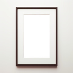 In this close-up mockup, a dark wood frame is showcased against a clear background, providing a sophisticated presentation for your designs or artwork.